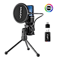 Miniatyrbild 1 av 11: YANMAI Live Streaming Trådlös RGB-mikrofon gaming spel online Svart