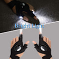 Pikkukuva 5 / 7: 1 pari vasen + oikea yökalastus LED taskulamppu mitt Glove Black