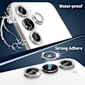 Miniatyrbild 6 av 7: ENKAY Kamera Lins Skydd till Samsung Galaxy S25 Härdat glas Glitter Silver