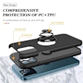 Miniatyrbillede 3 af 7: iPhone 12 Pro Max Fingerring Kickstand Hybrid Taske Black