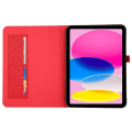 Pikkukuva 2 / 5: For iPad 10.9 (2022) Tablet Case Cover Cloth Texture - Pink Red