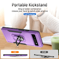 Miniatyrbillede 3 af 8: Google Pixel 6A Stødsikker TPU+PC Kickstand Telefonetui Bilmonteret Metalplade - Lilla/Sort Purple