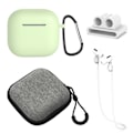Miniatyrbilde 1 av 6: For AirPods 4 5 stk Tilbehør Veske Oppbevaringsboks Halsstropp Hodetelefonholder Nøkkelring - Matcha Green