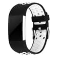 Pikkukuva 5 / 5: Bi - color Multihole Soft Silicone Sport Watch Band Strap - Fitbit Charge 2 Black