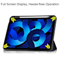 Miniatyrbillede 6 af 11: Tri-fold Stand Case for iPad 10.9 (2022) Tablet Cover Pen Holder - Don't Touch Me Black