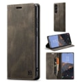 Miniatyrbillede 1 af 11: AUTSPACE A01 Retro tegnebog taske til Samsung Galaxy S23+ (Plus) - Kaffe Brown