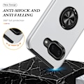 Miniatyrbillede 5 af 7: Til Google Pixel 9A Fingerring Kickstand Hybrid Taske Silver