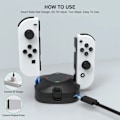 Pikkukuva 4 / 11: Yhteensopiva Nintendo Switch + OLED Joy-Con Controller 4-in-1 -latausaseman kanssa Black
