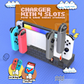 Miniatyrbilde 4 av 11: Kompatibel med Nintendo Switch OLED Joy-Con Controller Ladestasjon Red