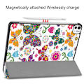 Miniatyrbillede 5 af 7: Til iPad Pro 11 (2024) Etui Tre-fold Stativ Tablet Cover - Butterflies Multicolor