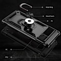 Miniatyrbilde 4 av 7: Google Pixel 7 støtsikker TPU + PC Kickstand telefonveske bilfeste metallplate - Svart Black