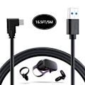 Miniatyrbilde 2 av 6: Oculus Quest VR - koblingskabel USB3.0 til Type - C datakabel 5m Black