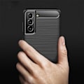 Pikkukuva 4 / 7: Samsung Galaxy S22+ Carbon Fiber Texture TPU Casing - Black Black