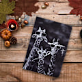 Miniatyrbild 2 av 8: Apple iPad 10.9 2022 Vikbart fodral korthållare - 3 Giraffer Svart