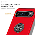 Miniatyrbillede 4 af 7: Til Google Pixel 9 / Pixel 9 Pro Fingerring Kickstand Hybrid Taske Red