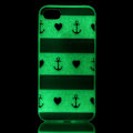 Miniatyrbillede 3 af 5: iPhone 7 / iPhone 8 Skal Glow in the dark - Anchor Heart Stripe Purple