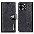 Miniatyrbillede 1 af 8: KHAZNEH til iPhone 15 Pro Max tegnebog stativetui - sort Black