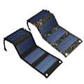 Miniatyrbild 8 av 8: 20W Vikbar Solpanel Bärbar Kraftstation Generator USB-laddare Svart