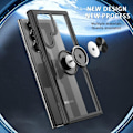 Miniatyrbillede 3 af 8: Samsung Galaxy S22 Ultra Fingerring Kickstand Hybrid Taske - Sort Black
