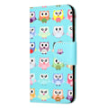 Miniatyrbillede 2 af 6: Til iPhone 15 Pro Max tegnebogstativetui Telefoncover - ugler Blue