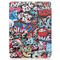 Pikkukuva 4 / 9: iPad 12.9" Pro 2021 Tri-fold Stand Tablet Case Cover - Graffiti Multicolor