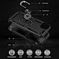 Pikkukuva 6 / 7: iPhone 14 Iskunkestävä TPU+PC Kickstand Puhelinkotelo Autoon kiinnitettävä metallilevy - musta Black