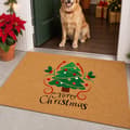 Dørmåtte med juletema 60x90 cm – UV-tryk, skridsikker gummibagside – Model 04 Brown