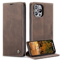 Pikkukuva 10 / 11: CASEME Retro Lompakkokotelo iPhone 14 Pro Max - Tummanruskea Brown