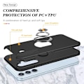 Miniatyrbilde 5 av 7: Samsung Galaxy A55 Finger Ring Kickstand Hybrid Case Black