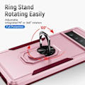 Miniatyrbild 8 av 11: Google Pixel 7 Pro Hybrid skal med Finger Ring & Metall Plåt - Rosa Rosa