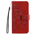 Miniatyrbilde 7 av 7: For Xiaomi Redmi 14C Veske Blomster Telefondeksel Red