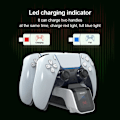 Miniatyrbillede 7 af 11: Til PS5-spilcontrolleropladerbase Dobbelt gamepad-hurtigopladningsdock Black