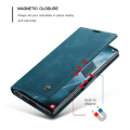 Pikkukuva 6 / 8: CASEME Retro Lompakkokotelo Samsung Galaxy S23 Ultra - Sininen Blue