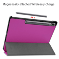 Miniatyrbillede 5 af 9: Tri-fold Stand Smart Case for Samsung Galaxy Tab S7 Plus / S8 Plus - Purple Purple