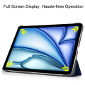 Miniatyrbillede 5 af 9: Til iPad Air 13 (2024) Etui Tre-fold Stativ Tablet Cover - Blå Blue