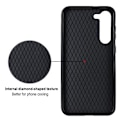 Pikkukuva 7 / 9: Samsung Galaxy S23 Case Rhombus Grid Pattern Takakannen Rengastuki - Valkoinen White