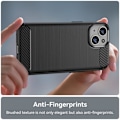 Miniatyrbild 5 av 8: För iPhone 15 Karbon fiber texture Skal Baksida - Svart Svart