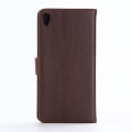 Miniatyrbilde 3 av 9: Retro Crazy Horse Skinnveske Stativ for Sony Xperia XA Ultra - Kaffe Dark brown