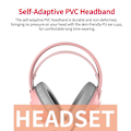 Miniatyrbild 4 av 5: AJAZZ AX120 Gaming Headset Over Ear-hörlurar med mikrofon - Rosa Rosa
