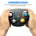 Miniatyrbilde 2 av 6: Kompatibel med Nintendo Gamecube trådløs gamepad Turbo Vibration Game Controller Black