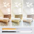 Miniatyrbillede 7 af 7: 30W Loftsventilator E27 lampe 3 farve lys med fjernbetjening White