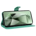 Miniatyrbillede 7 af 9: Til Samsung Galaxy S24 FE Etui Stand Tegnebog Etui Sommerfuglemønster Green