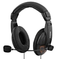 Miniatyrbillede 1 af 4: DELTACO headset, sluten, volymkontroll på kabeln, 2x3,5mm, 2m Black