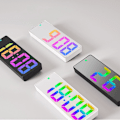 Miniatyrbild 9 av 11: LED-klocka Elektronisk digital väckarklocka Färgglad 12/24H Vit Vit