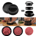 Miniatyrbillede 2 af 11: 3 i 1 fyldte Burger Hamburger Mold Maker Sliders Køkkenudstyr Black