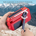 Miniatyrbild 2 av 10: AM FM Radio Solar Laddning Handvev LED-Ficklampa PowerBank Röd
