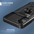 Pikkukuva 5 / 7: iPhone 14 Plus täyskantinen TPU + PC Kickstand -puhelinkotelo+karkaistu lasi Black