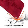 Pikkukuva 5 / 7: Xiaomi Redmi 14C 4G Suojakuori Lily Flower Imprint Nahkainen Puhelinsuojus Jalustalla Red