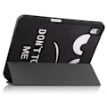 Pikkukuva 7 / 11: Tri-fold Stand Case for iPad 10.9 (2022) Tablet Cover Pen Holder - Don't Touch Me Black