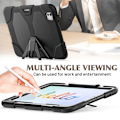 Miniatyrbilde 5 av 8: Etui for iPad Pro 11 (2024) med innebygd skjermbeskytter, kickstand, PC + silikondeksel - Svart Black